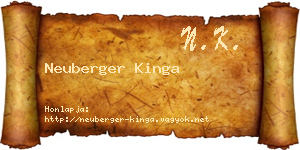 Neuberger Kinga névjegykártya